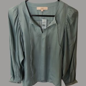 LOFT Tie Neck Blouse